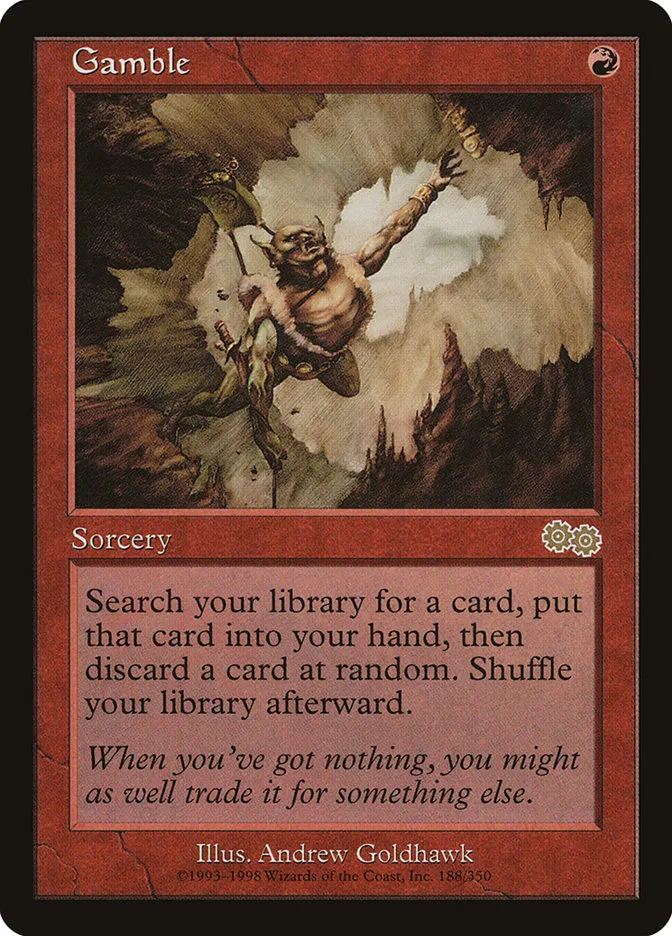 1998 Urza's Saga Gamble rare #188 rare card image