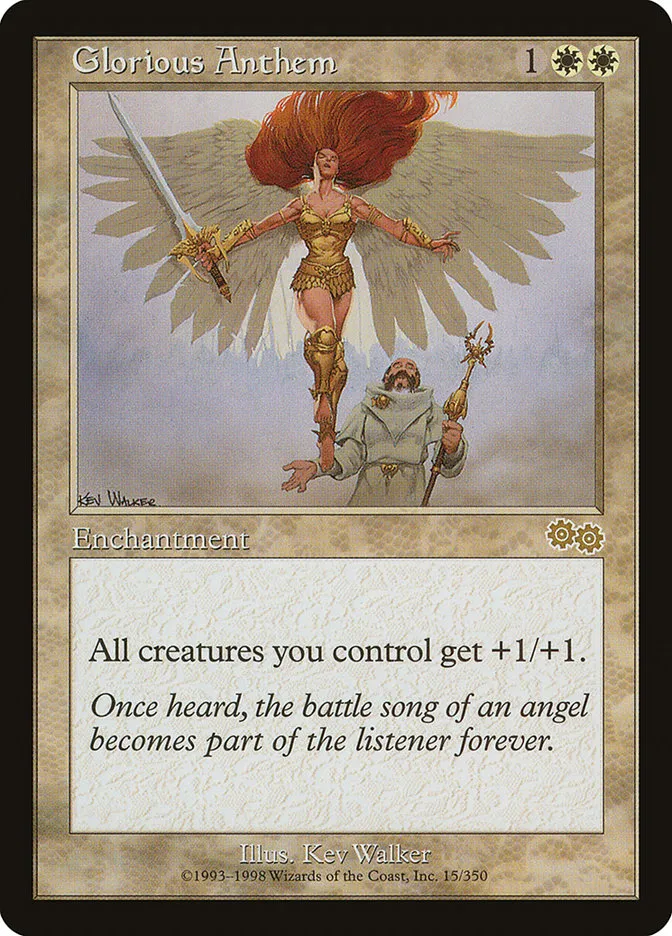 1998 Urza's Saga Glorious Anthem rare #15 rare card image