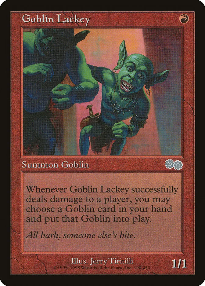1998 Urza's Saga Goblin Lackey uncommon #190 uncommon card image