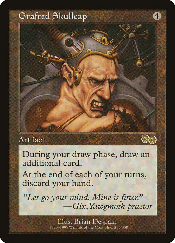 1998 Urza's Saga Grafted Skullcap rare #296 rare card image