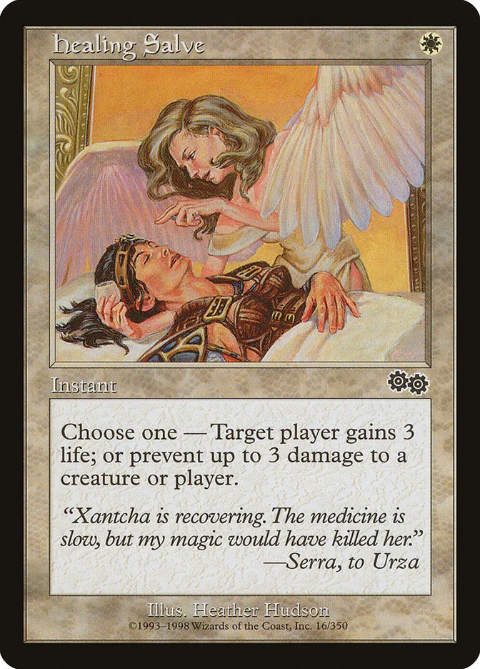 1998 Urza's Saga Healing Salve common #16 common card image
