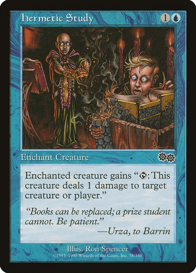 1998 Urza's Saga Hermetic Study common #78 common card image