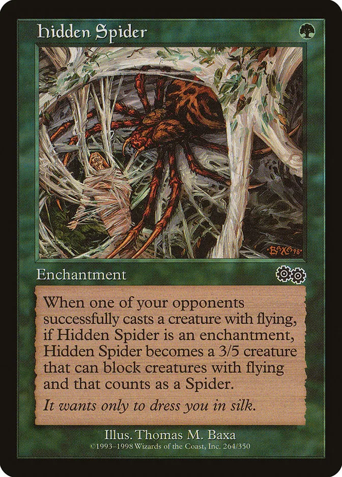 1998 Urza's Saga Hidden Spider common #264 common card image