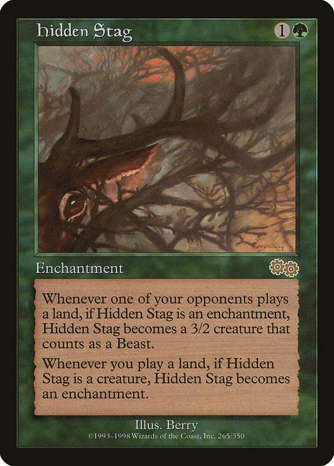 1998 Urza's Saga Hidden Stag rare #265 rare card image
