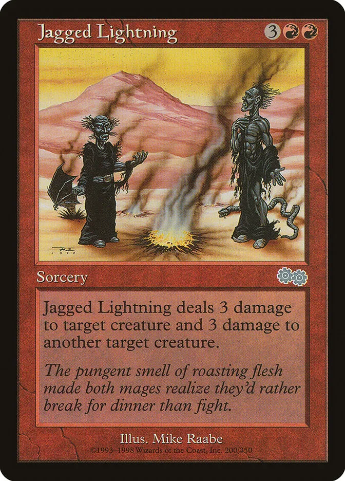 1998 Urza's Saga Jagged Lightning #200 uncommon card image