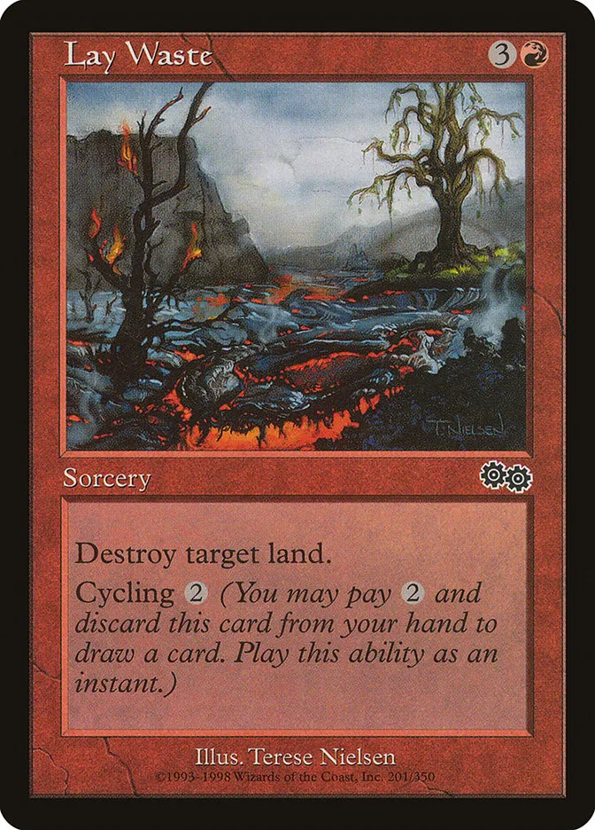 1998 Urza's Saga Lay Waste #201 common card image