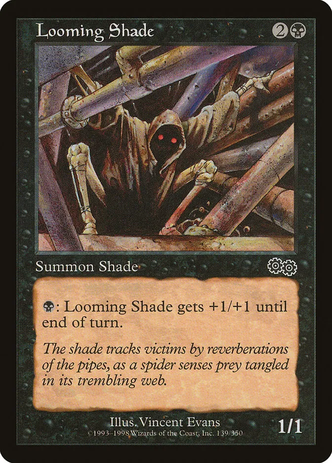1998 Urza's Saga Looming Shade common #139 common card image