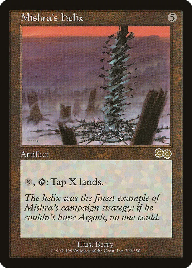 1998 Urza's Saga Mishra's Helix rare #302 rare card image
