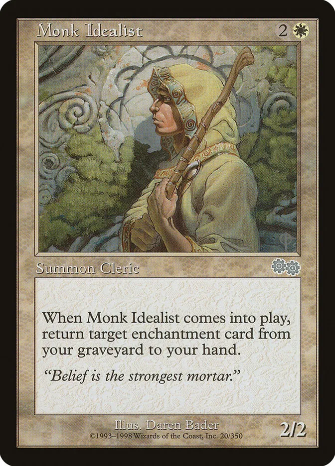 1998 Urza's Saga Monk Idealist uncommon #20 uncommon card image