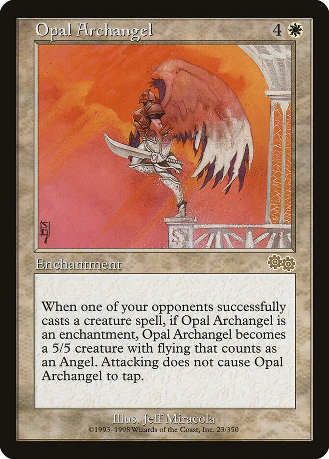 1998 Urza's Saga Opal Archangel rare #23 rare card image