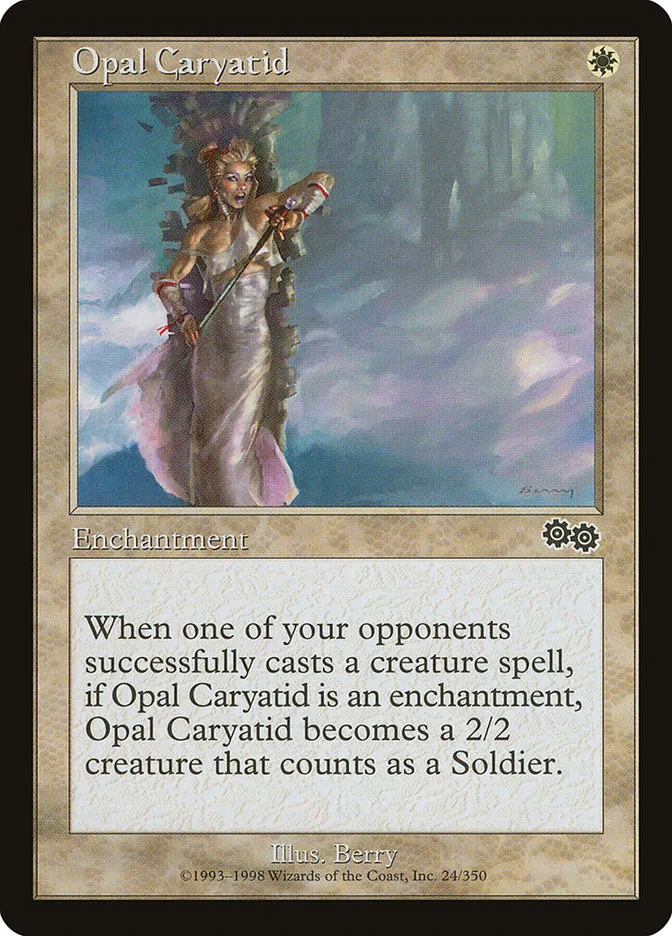 1998 Urza's Saga Opal Caryatid [Misprint] common #24 common card image