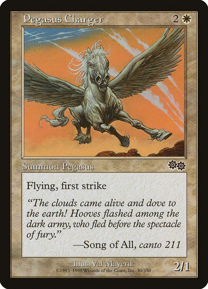 1998 Urza's Saga Pegasus Charger common #30 common card image