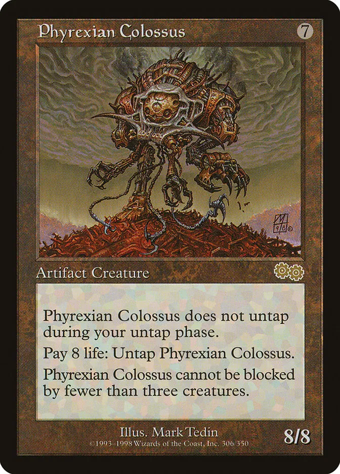 1998 Urza's Saga Phyrexian Colossus #305 rare card image