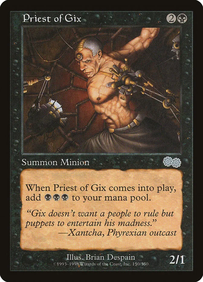 1998 Urza's Saga Priest of Gix uncommon #150 uncommon card image