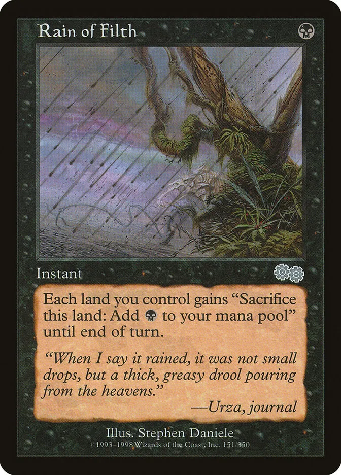 1998 Urza's Saga Rain of Filth uncommon #151 uncommon card image