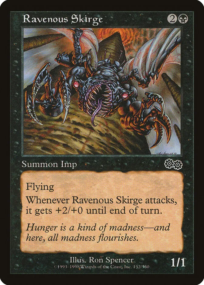 1998 Urza's Saga Ravenous Skirge common #152 common card image