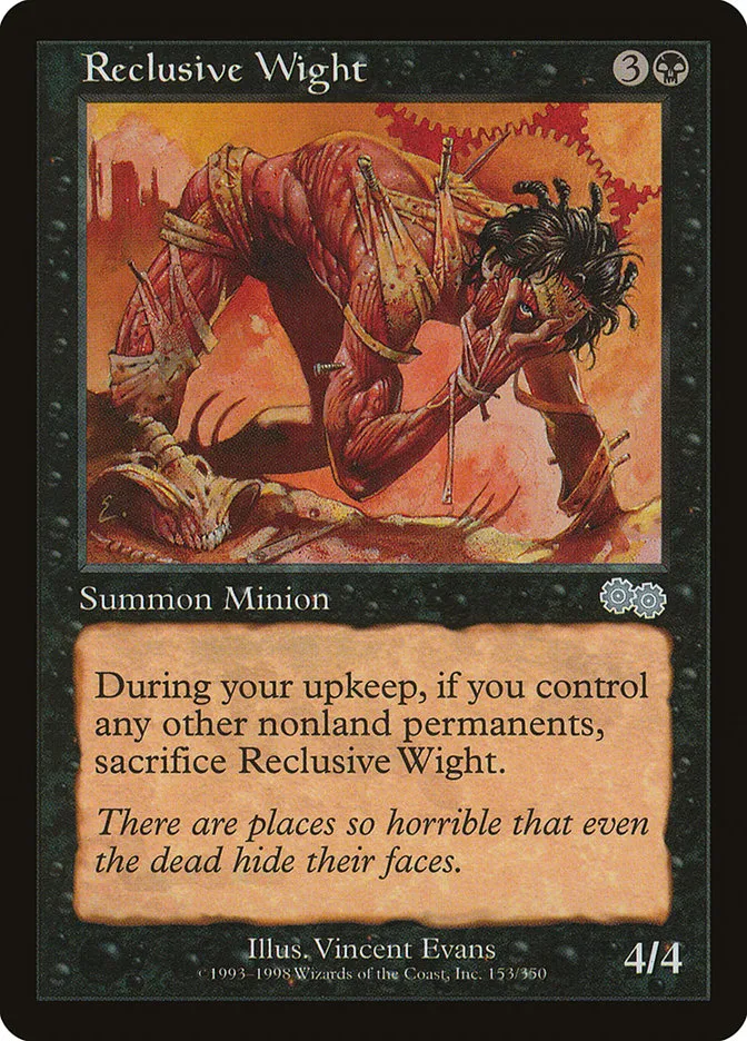 1998 Urza's Saga Reclusive Wight uncommon #153 uncommon card image
