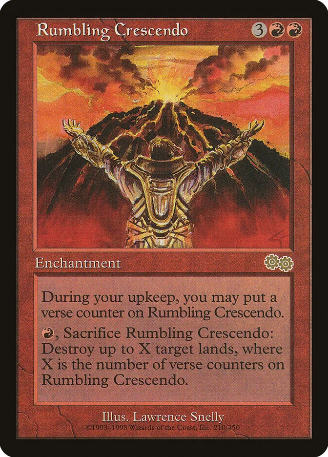 1998 Urza's Saga Rumbling Crescendo #210 rare card image