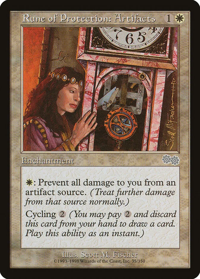 1998 Urza's Saga Rune of Protection: Artifacts uncommon #35 uncommon card image