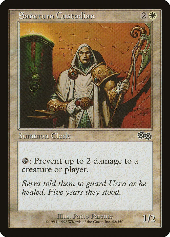 1998 Urza's Saga Sanctum Custodian common #42 common card image