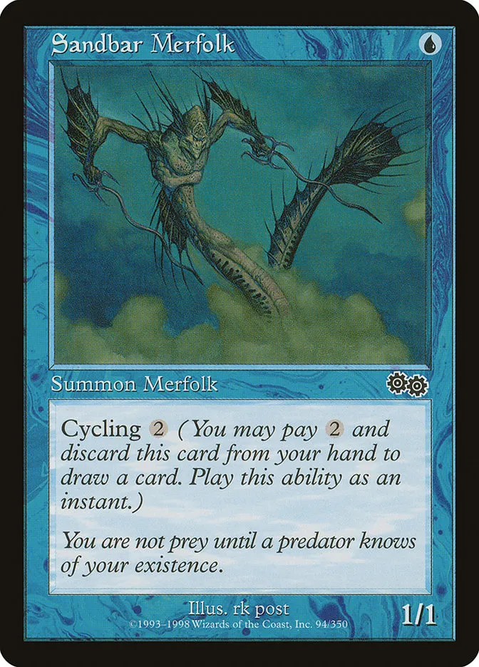 1998 Urza's Saga Sandbar Merfolk common #94 common card image