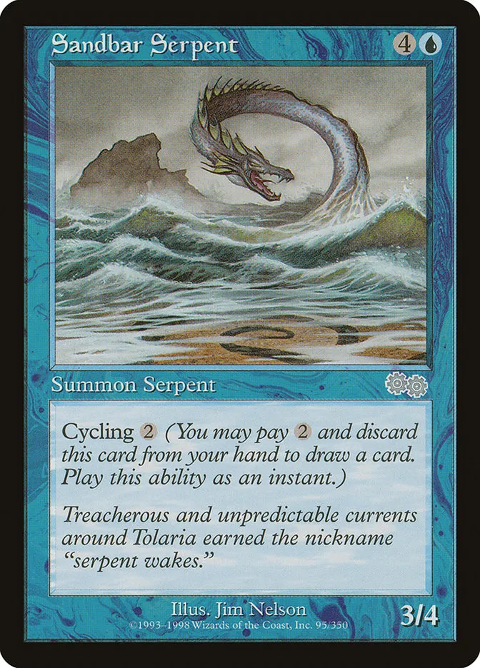 1998 Urza's Saga Sandbar Serpent uncommon #95 uncommon card image