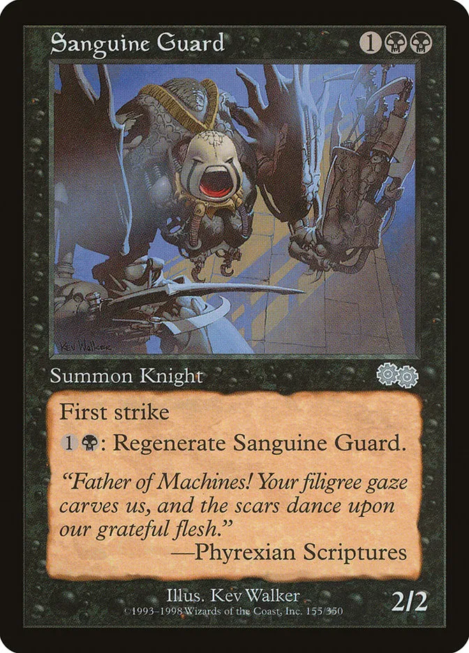 1998 Urza's Saga Sanguine Guard uncommon #155 uncommon card image
