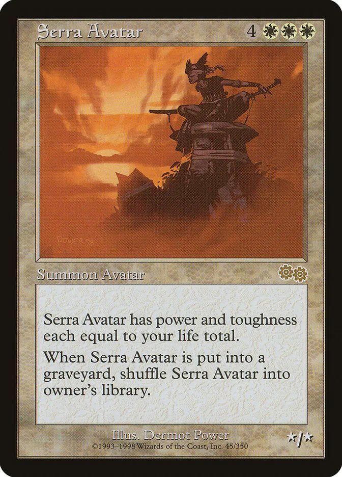 1998 Urza's Saga Serra Avatar rare #45 rare card image