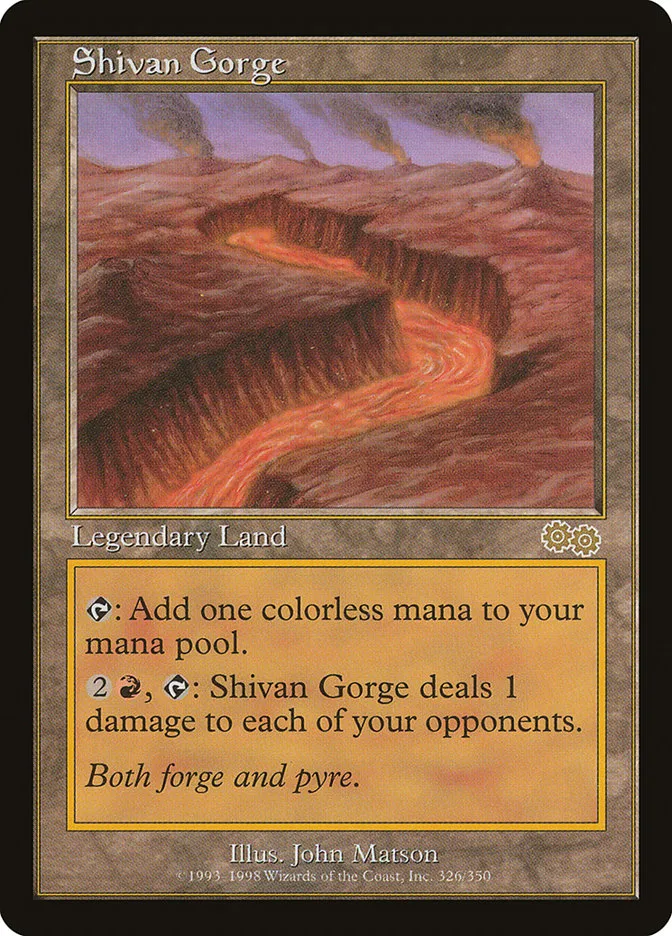 1998 Urza's Saga Shivan Gorge rare #326 rare card image