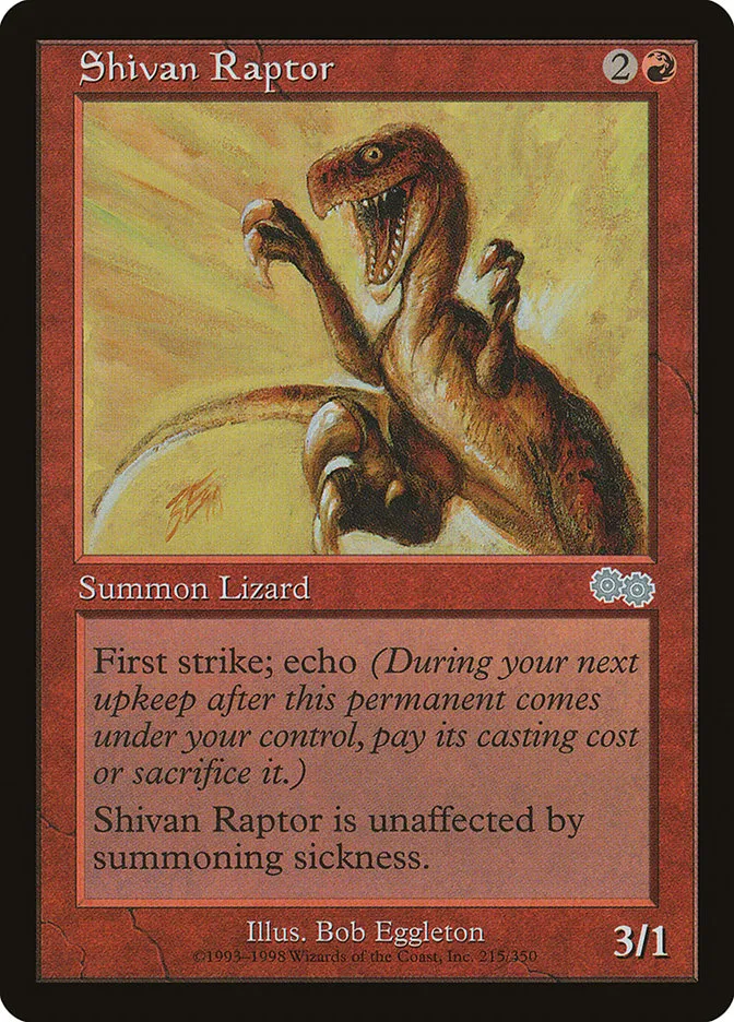 1998 Urza's Saga Shivan Raptor #215 uncommon card image