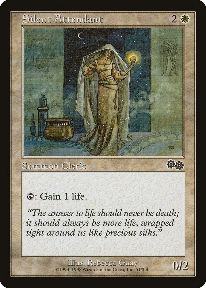1998 Urza's Saga Silent Attendant common #51 common card image