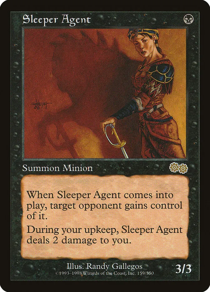 1998 Urza's Saga Sleeper Agent rare #159 rare card image