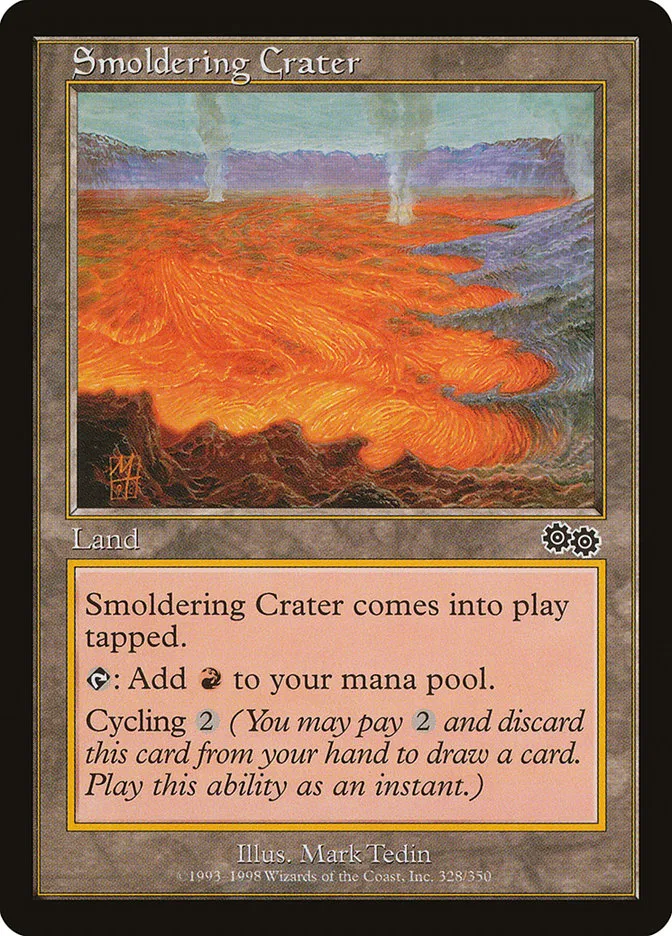 1998 Urza's Saga Smoldering Crater common #328 common card image