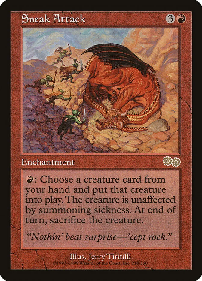 1998 Urza's Saga Sneak Attack #218 rare card image