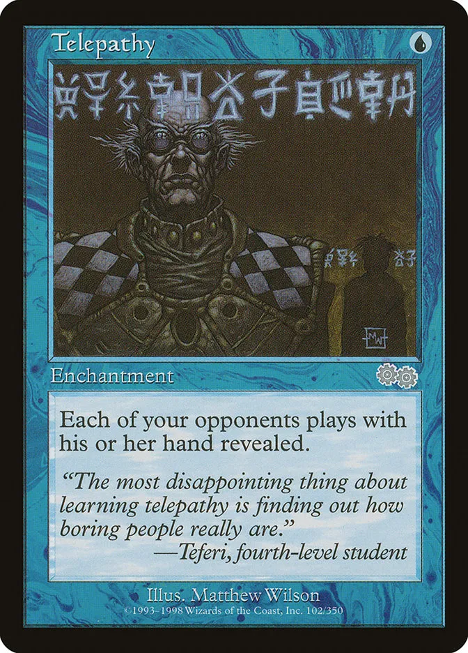 1998 Urza's Saga Telepathy uncommon #102 uncommon card image
