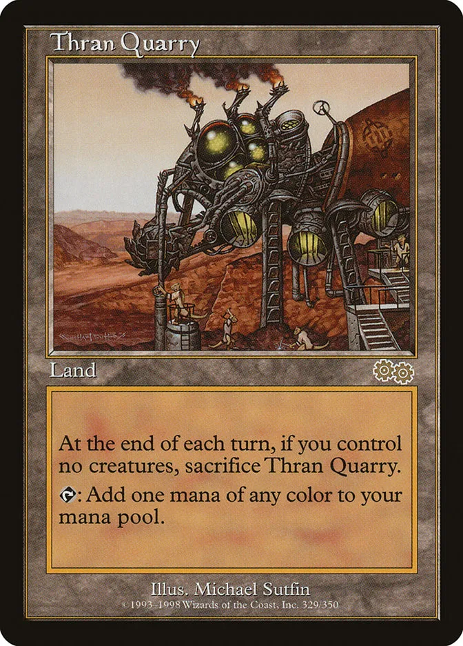 1998 Urza's Saga Thran Quarry rare #329 rare card image