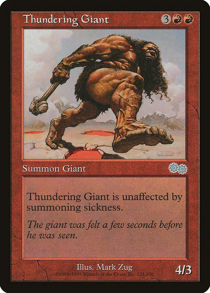 1998 Urza's Saga Thundering Giant uncommon #221 uncommon card image