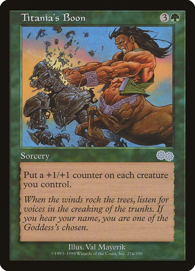 1998 Urza's Saga Titania's Boon uncommon #276 uncommon card image