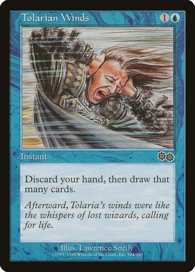 1998 Urza's Saga Tolarian Winds common #104 common card image