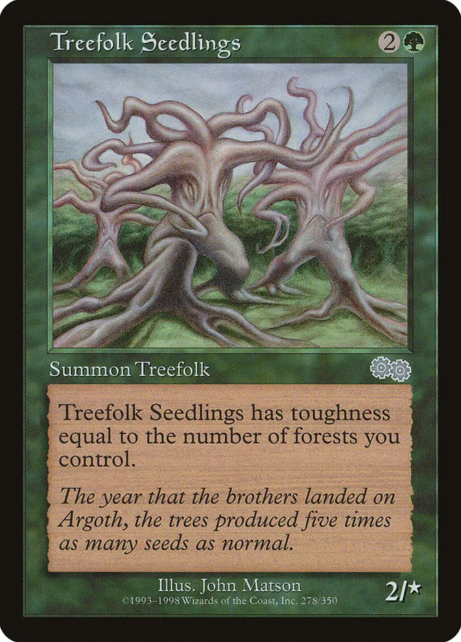 1998 Urza's Saga Treefolk Seedlings uncommon #278 uncommon card image