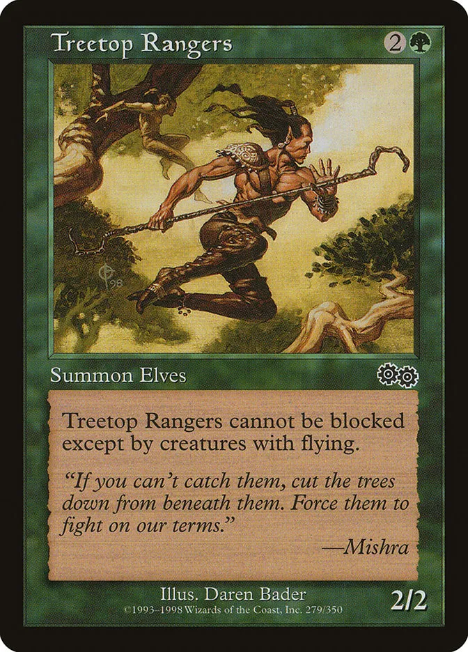 1998 Urza's Saga Treetop Rangers common #279 common card image