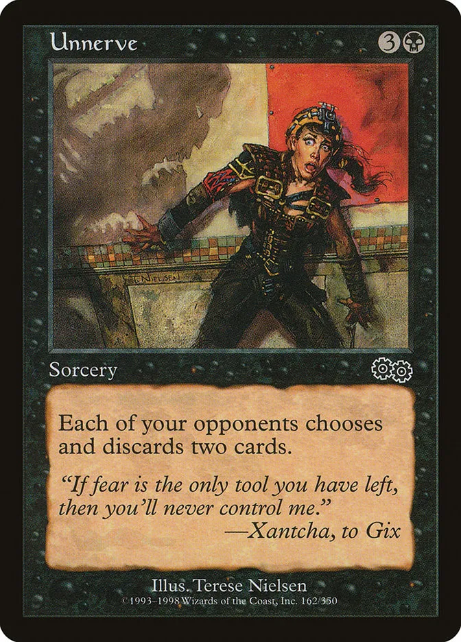 1998 Urza's Saga Unnerve common #162 common card image