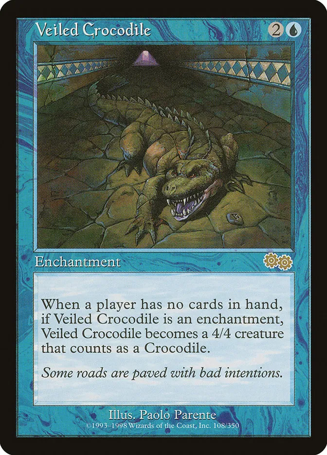 1998 Urza's Saga Veiled Crocodile rare #108 rare card image