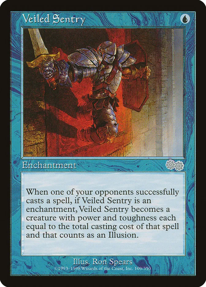 1998 Urza's Saga Veiled Sentry uncommon #109 uncommon card image