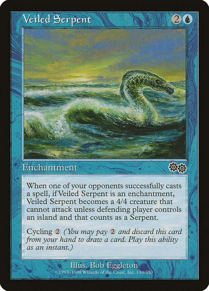 1998 Urza's Saga Veiled Serpent common #110 common card image