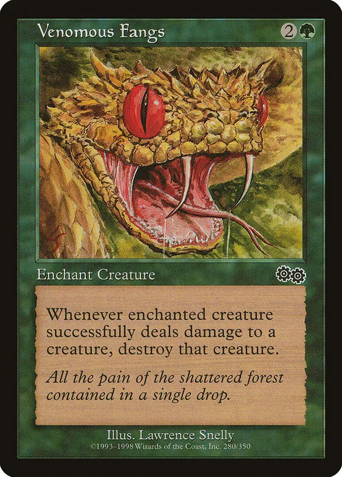 1998 Urza's Saga Venomous Fangs common #280 common card image