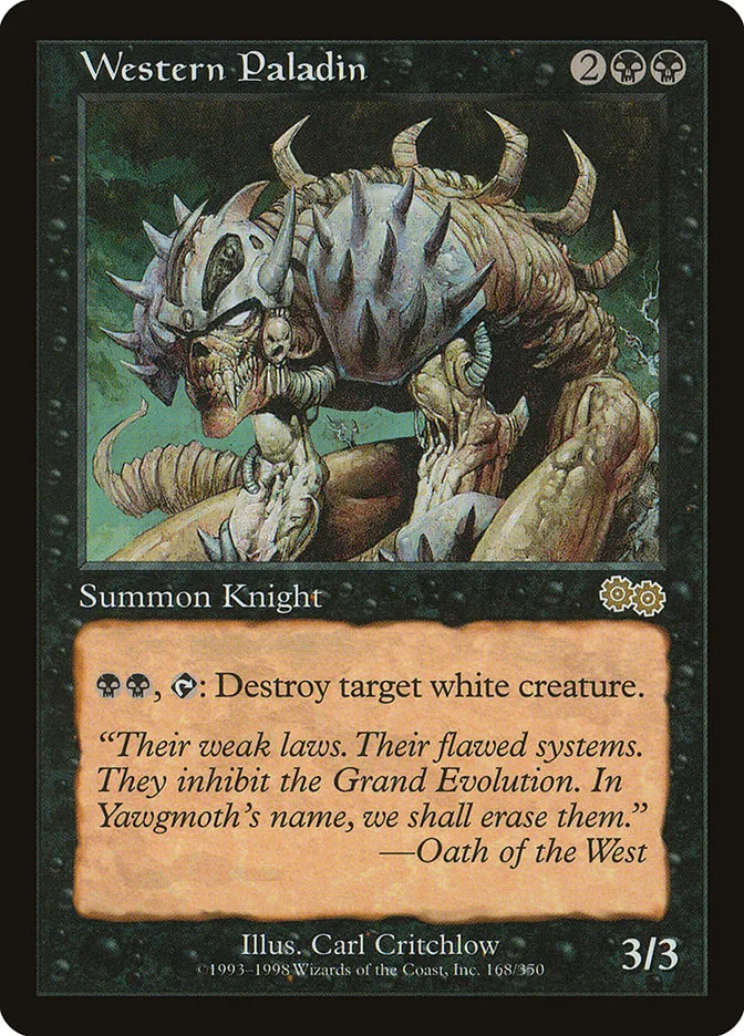 1998 Urza's Saga Western Paladin rare #168 rare card image