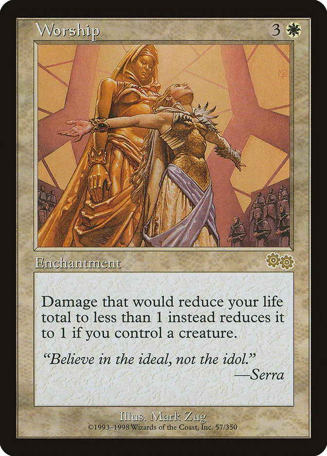 1998 Urza's Saga Worship rare #57 rare card image
