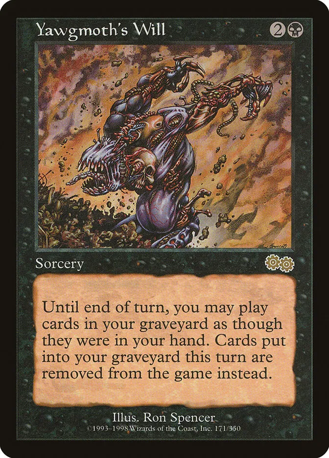 1998 Urza's Saga Yawgmoth's Will rare #171 rare card image