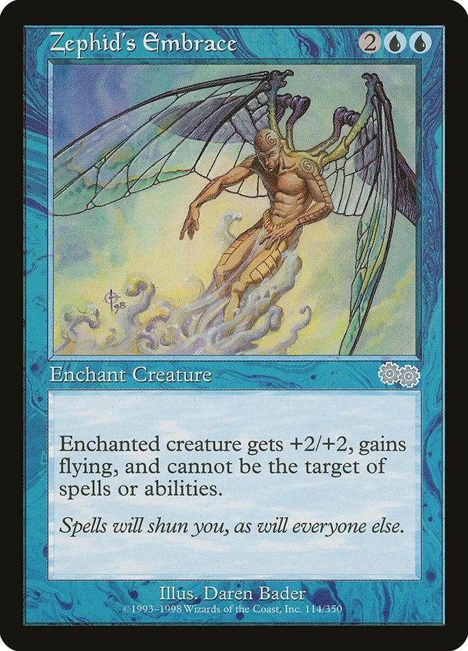1998 Urza's Saga Zephid's Embrace uncommon #114 uncommon card image